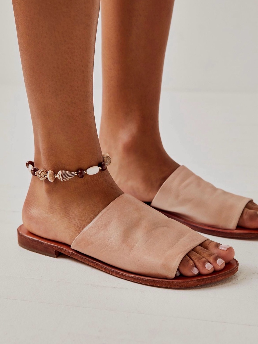 Free People Vicente Slide Sandals, Natural, Size: 39 (Women’s 9)